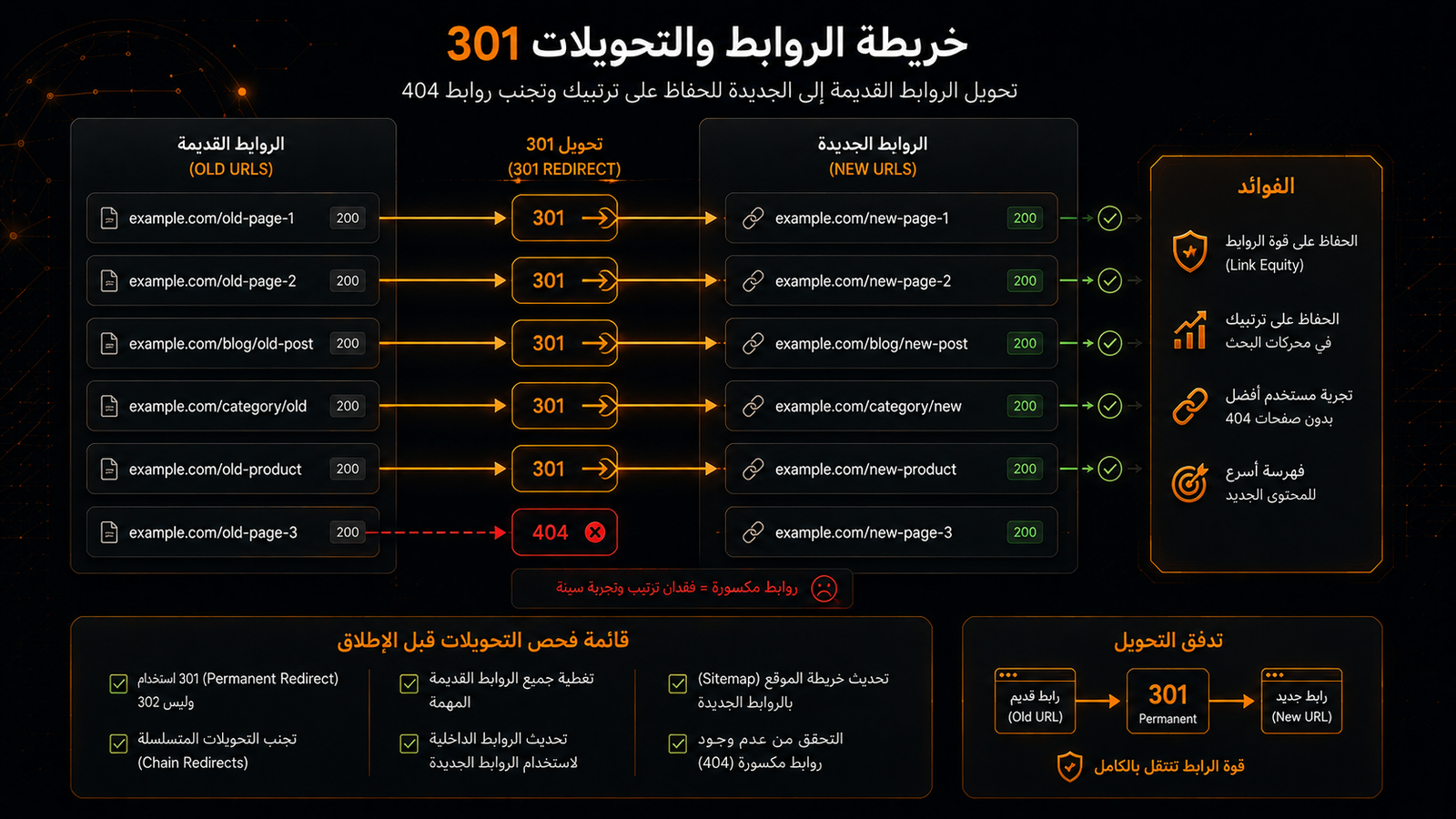 خريطة الروابط والتحويلات في السيو