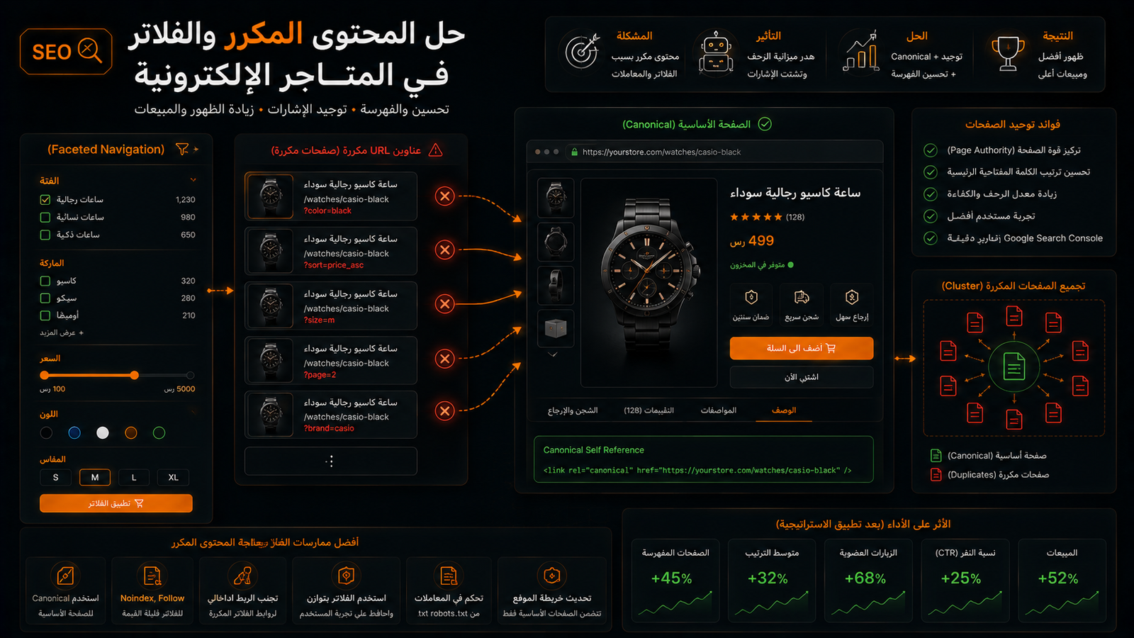 حل المحتوى المكرر والفلاتر في المتاجر الإلكترونية